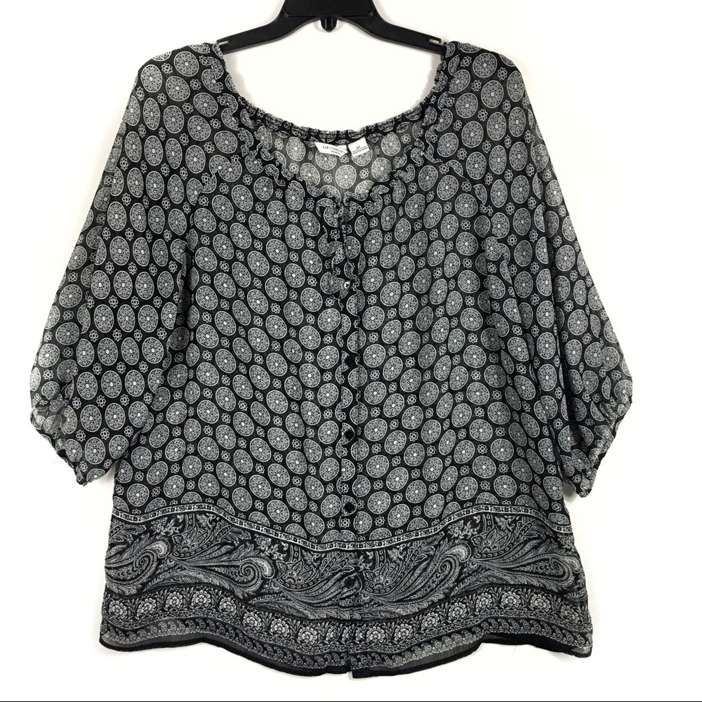 Liz Claiborne Polyester Flowing Sheer blouse
